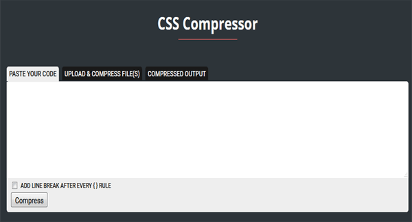 CSS Compressor Minify Your CSS Scripts Online