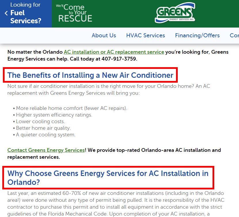 Air Conditioner seo Search Result